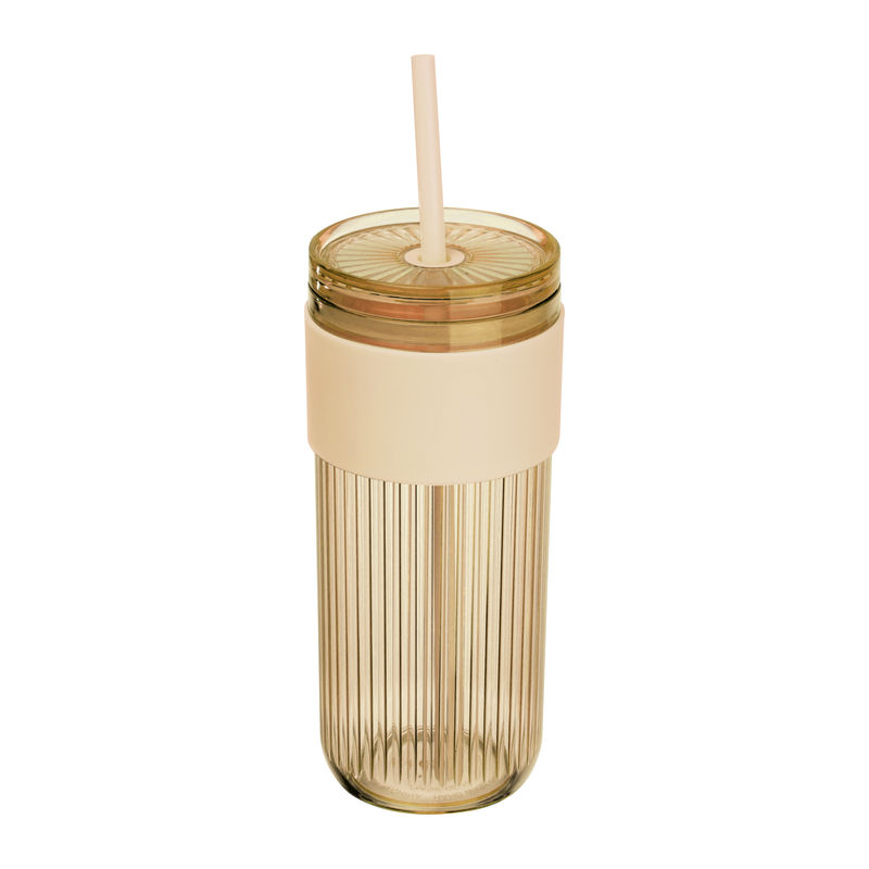 Műanyag pohár szívószállal, 660 ml